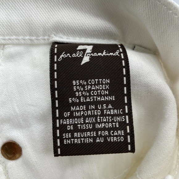 7 For All Mankind White and Gold Raw Hem Shorts - Picture 5 of 7